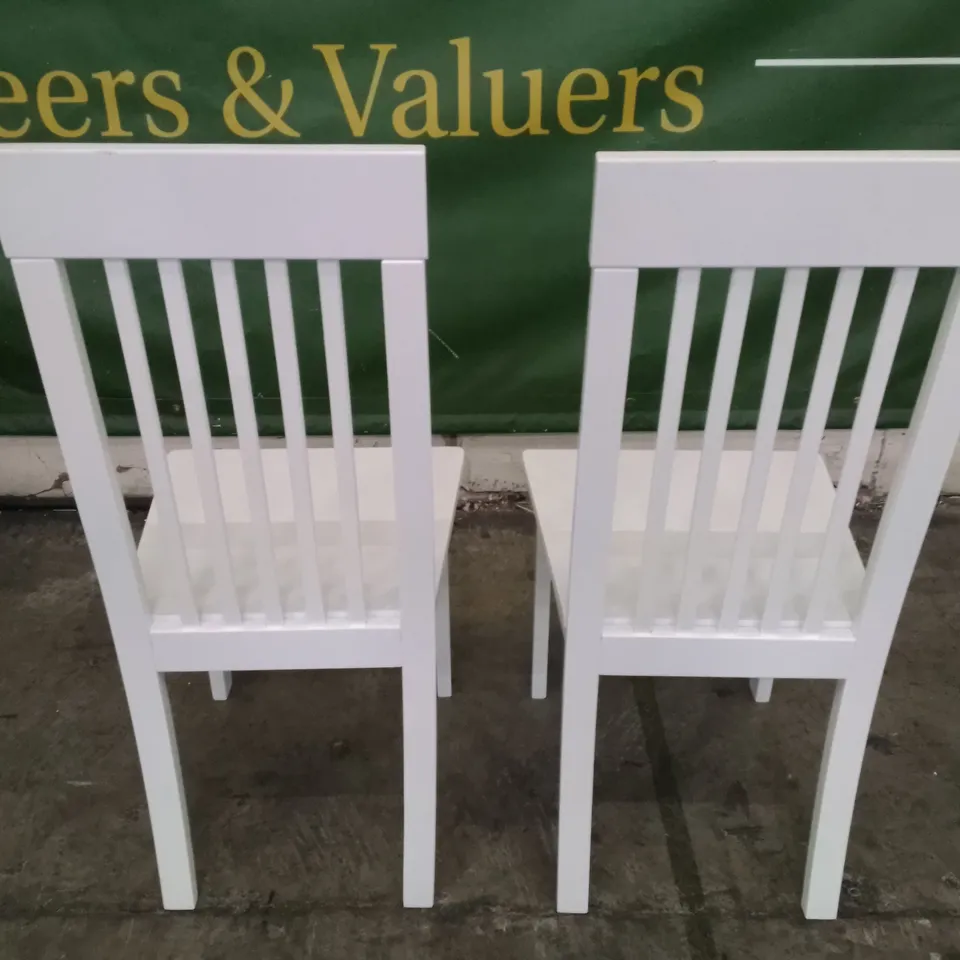 SET OF 2 NEW OXFORD WHITE DINING CHAIRS 