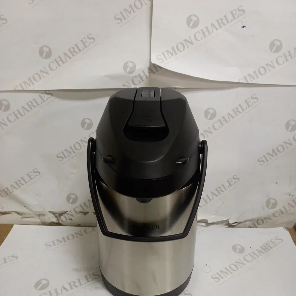 PIONEER FLASKS STAINLESS STEEL AIRPOT HOT COLD WATER TEA COFFEE DISPENSER CONFERENCE EVENT FLASK, 3 LITRES, SILVER (SS30HC)