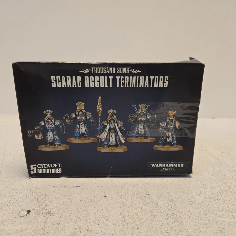WARHAMMER 40,000 THOUSAND SONS SCARAB OCCULT TERMINATORS MINIATURES – 5 PACK BOXED
