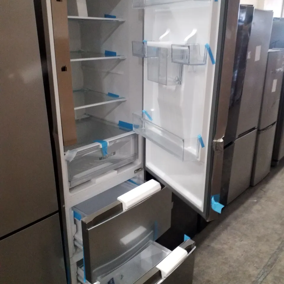 HAIER FREESTANDING FRIDGE FREEZER 3 DOORS SILVER - UNPROCESSED RAW RETURN 