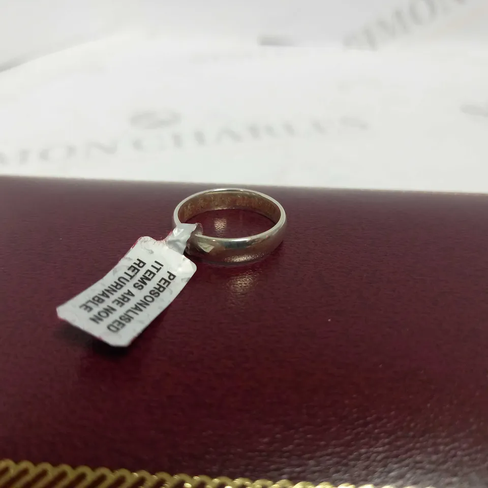 PERSONILISED ARGENTIUM SILVER WEDDING BAND SIZE M - "MR & MRS 21/05/22" RRP £101