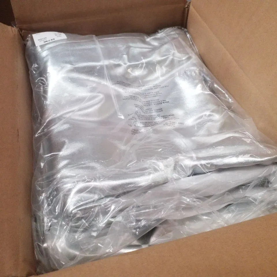 BOX CONTAINING APPROXIMATELY 5 BRAND NEW JD WILLIAMS SILVER PU STRAIGHT TROUSERS - SIZE 30
