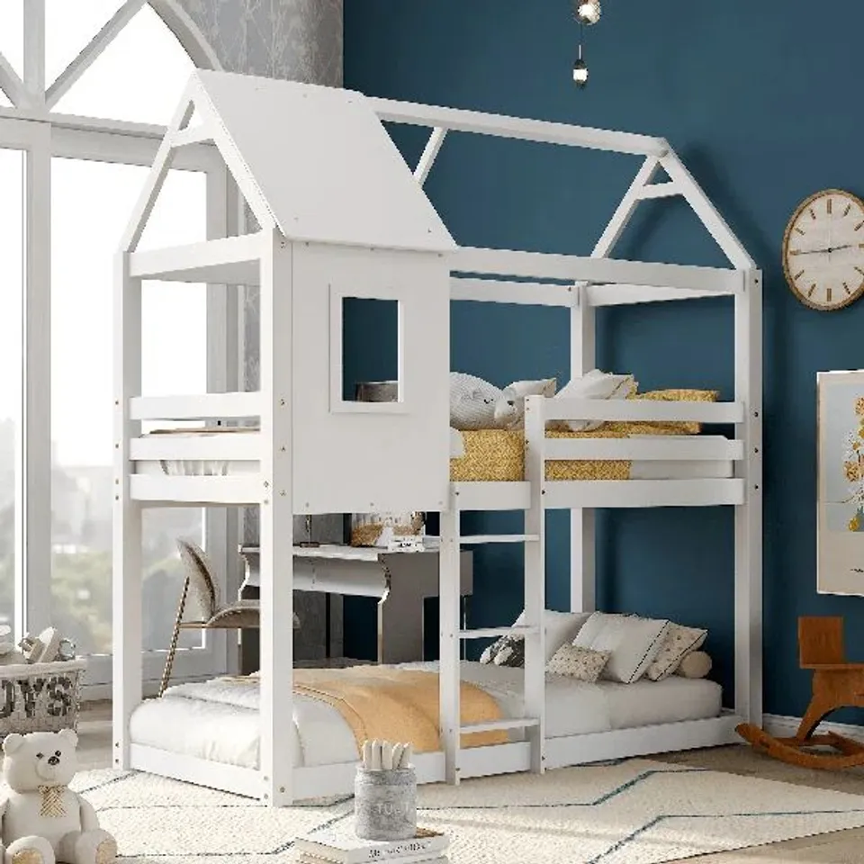 BOXED GASKILL SINGLE (3') STANDARD BUNK BED - WHITE (1 BOX)