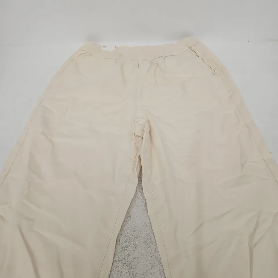 ZARA RELAXED FIT LOW RISE FULL LENGTH TROUSERS – BEIGE, WOMEN'S, SIZE L (EU/USA 32)