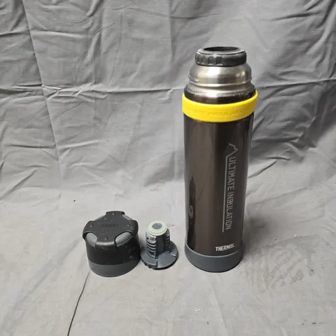 THERMOS STAINLESS STEEL TRAVEL BOTTLE – ULTIMATE INSULATION WITH YELLOW BAND