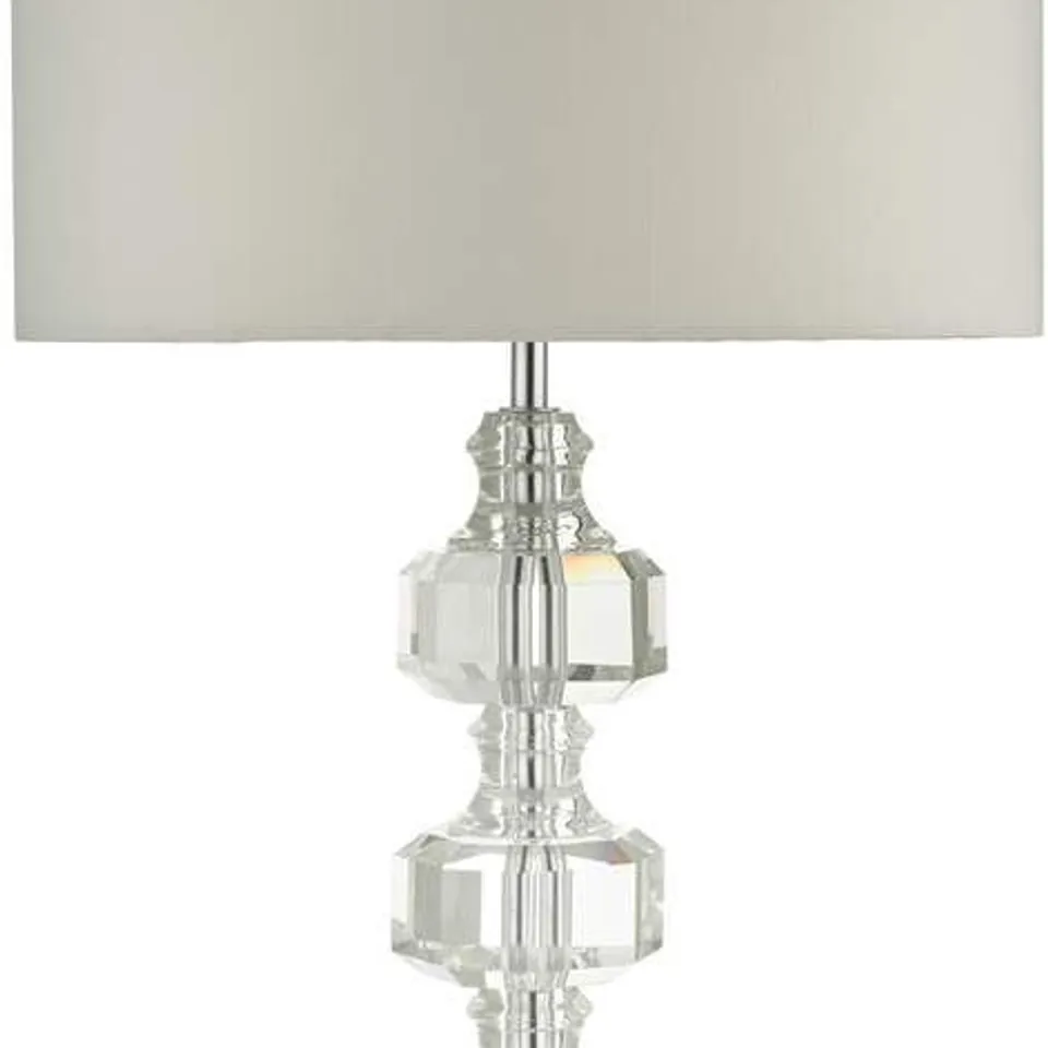 HOUSE OF FRASER OSCAR STACKED CRSTAL TABLE LAMP - CLEAR/WHITE