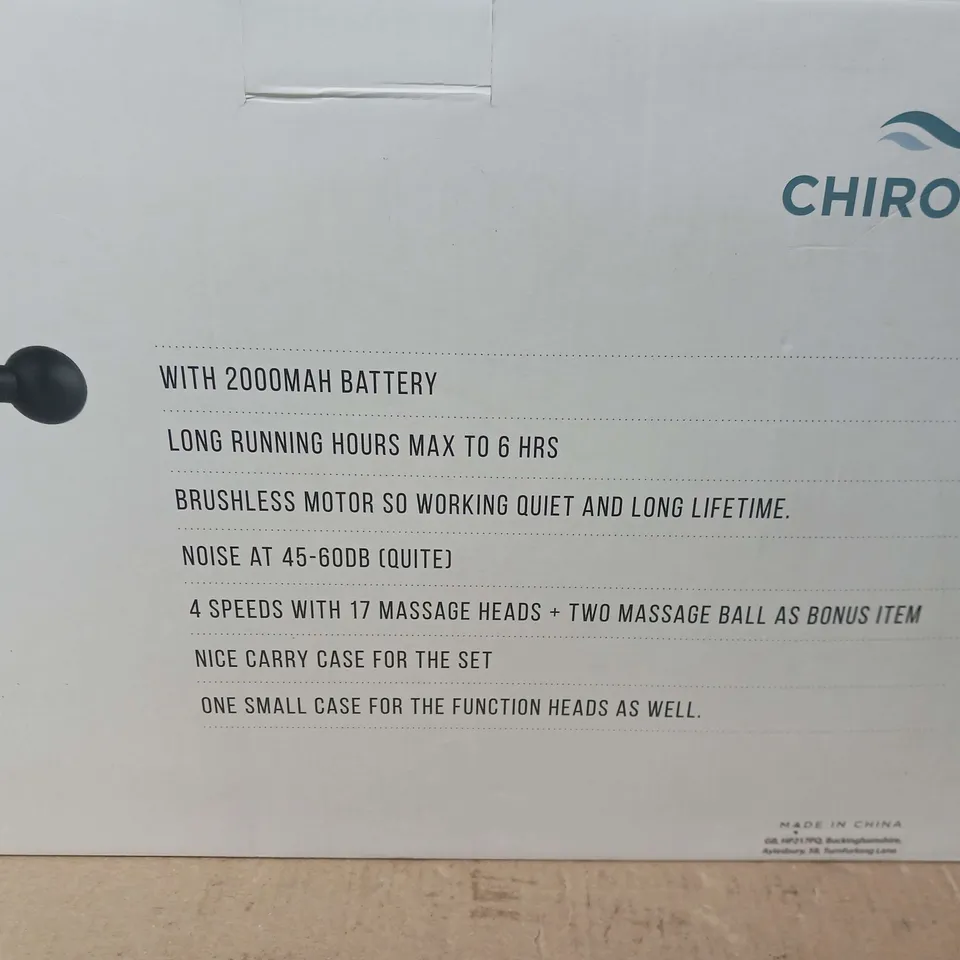 BOXED CHIROGUN PERCUSSION MASSAGE GUN