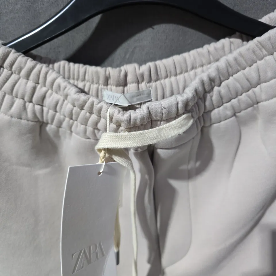 ZARA LIGHT GREY JOGGERS WITH DRAWSTRING – XS