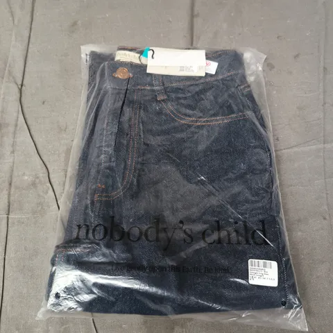 NOBODY'S CHILD BLUE DENIM STRAIGHT-LEG JEANS, SHORT LENGTH – UK 6S 