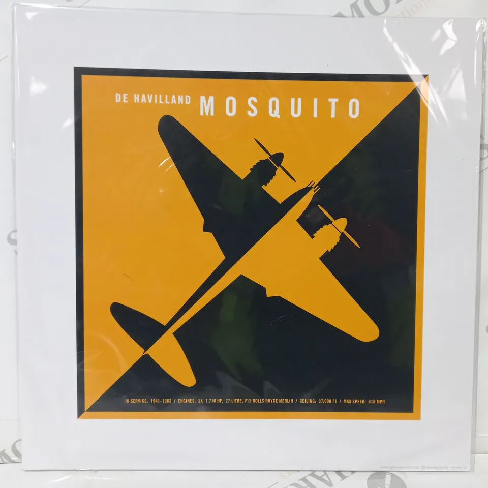 GERARD GUILD COLLECTION OF 2 TWO-TONE ART PRINTS TO INCLUDE DE HAVILLAND MOSQUITO, AND SUPERMARINE SPITFIRE