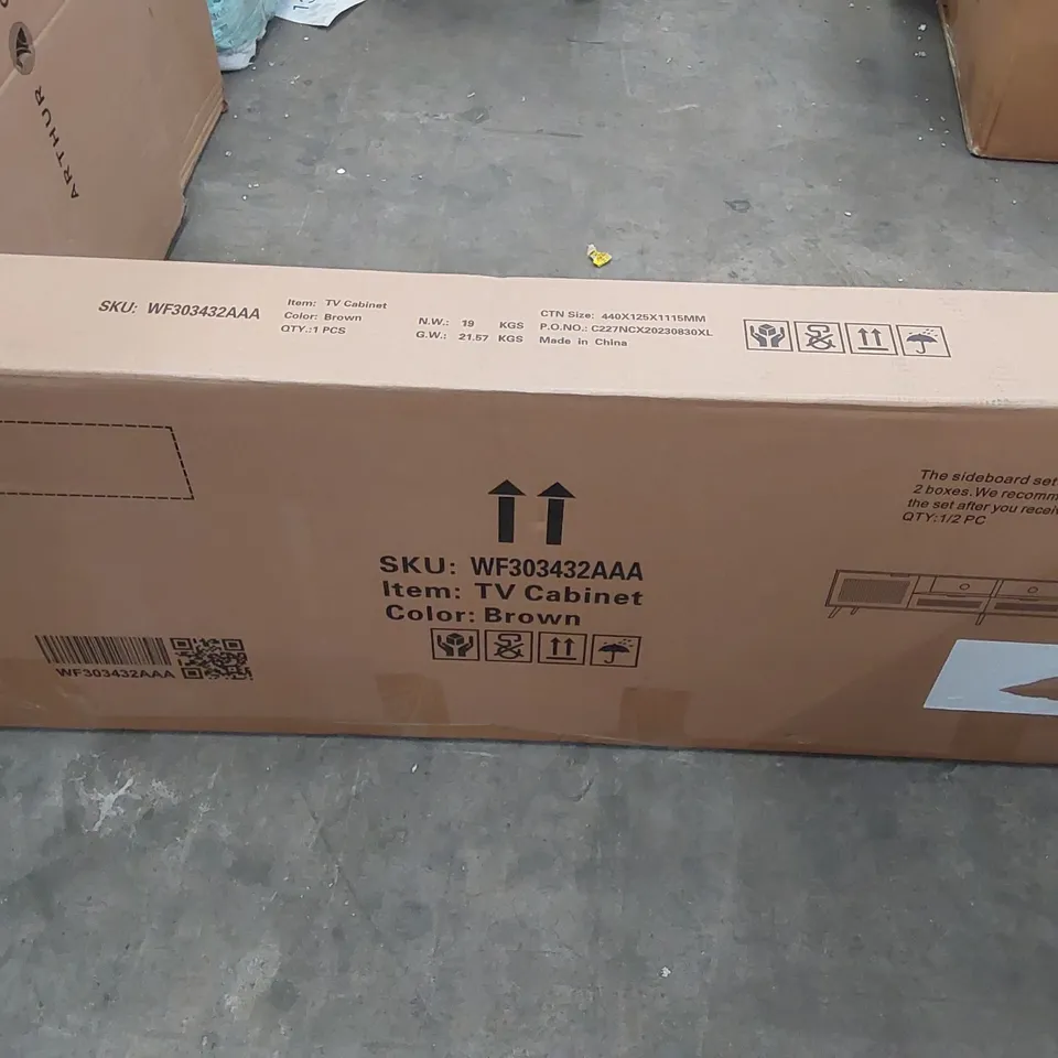 BOXED TV CABINET - BROWN (2 BOXES)