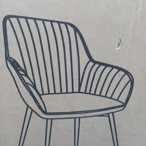 BOXED PAIR OF ALISHA BRASS LEGGED DINING CHAIRS - PINK/BRASS (1 BOX)