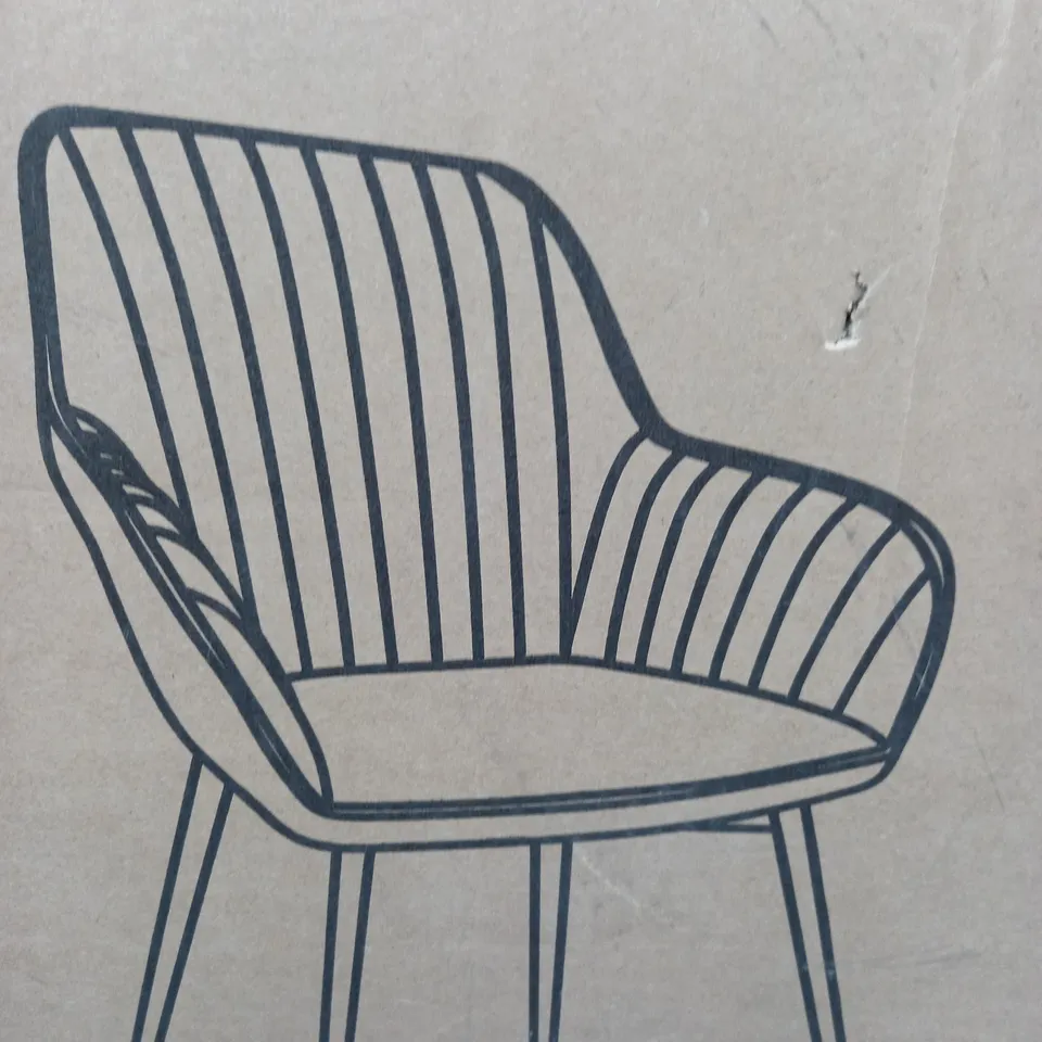 BOXED PAIR OF ALISHA BRASS LEGGED DINING CHAIRS - PINK/BRASS (1 BOX) RRP £249