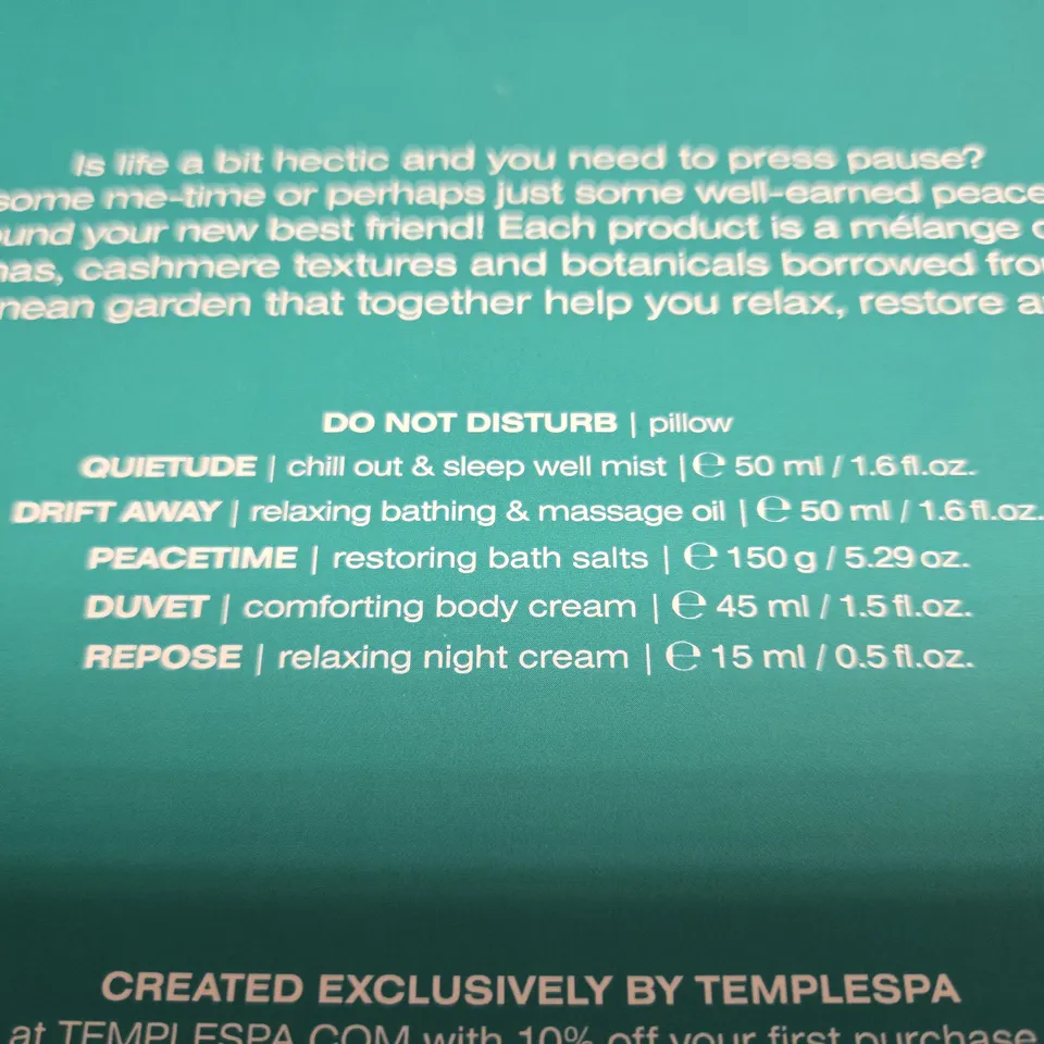 TEMPLESPA DO NOT DISTURB 5-PIECE GIFT SET