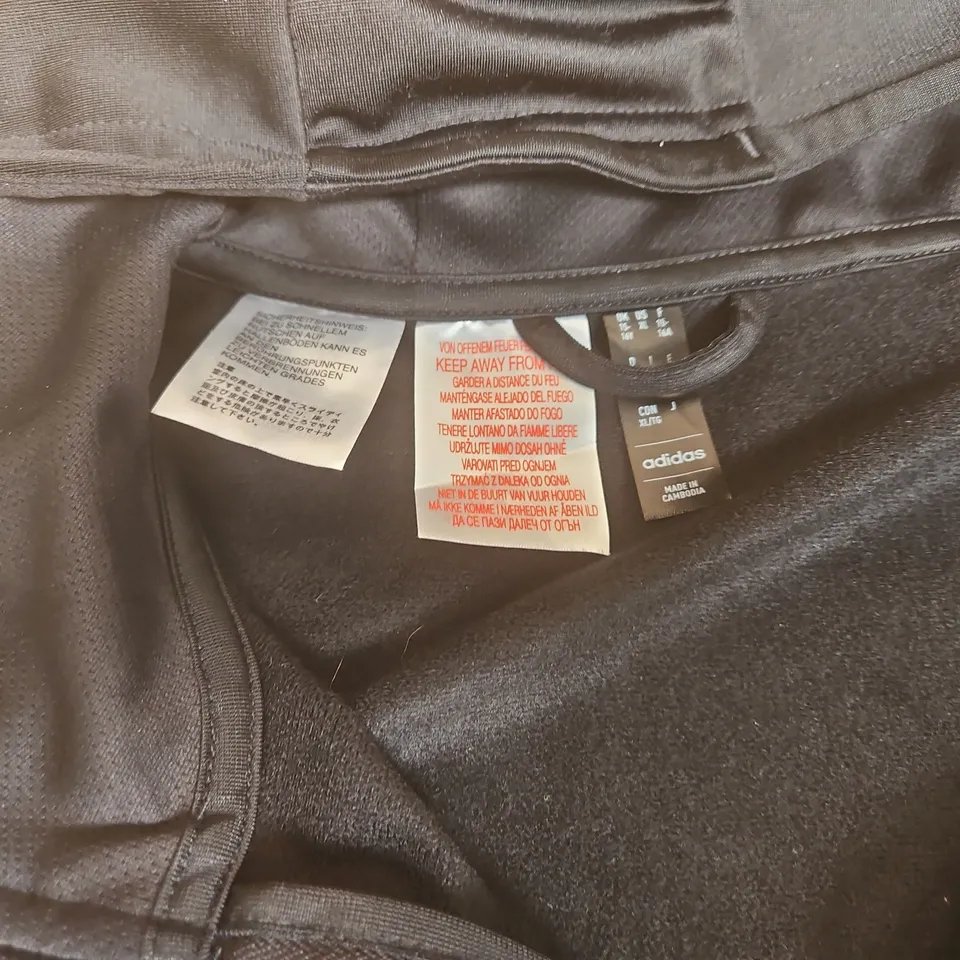 ADIDAS ZIP THROUGH TRACKSUIT TOP IN BLACK - UK 15/16 YRS