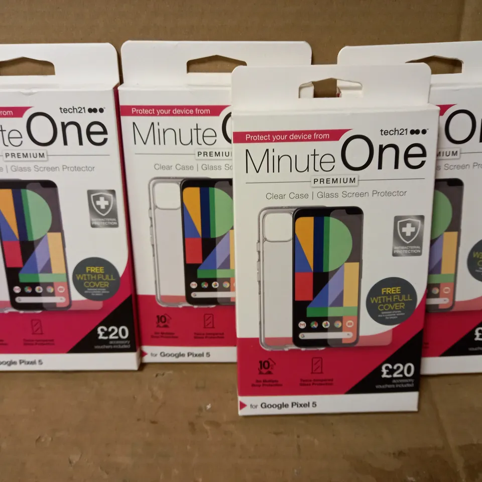 LOT OF 4 MINUTE ONE CLEAR CASES FOR GOOGLE PIXEL 5