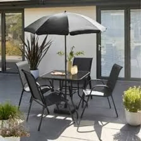 BOXED 6 PIECE METAL GARDEN DINING SET (1 BOX)