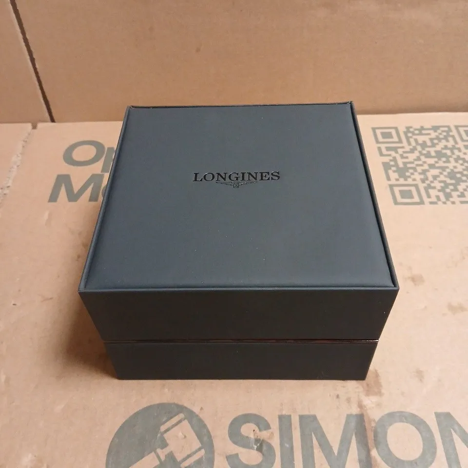 LONGINES WRISTWATCH WITH RUBBER STRAP IN CASE. BOXED