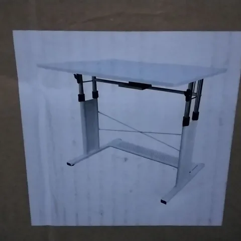 BOXED HEIGHT ADJUSTABLE STANDING DESK WHITE