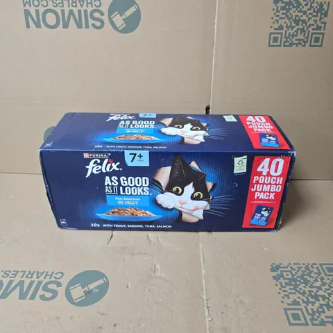 PURINA FELIX 40 POUCH JUMBO PACK TROUT/SARDINE/TUNA/SALMON BOXED