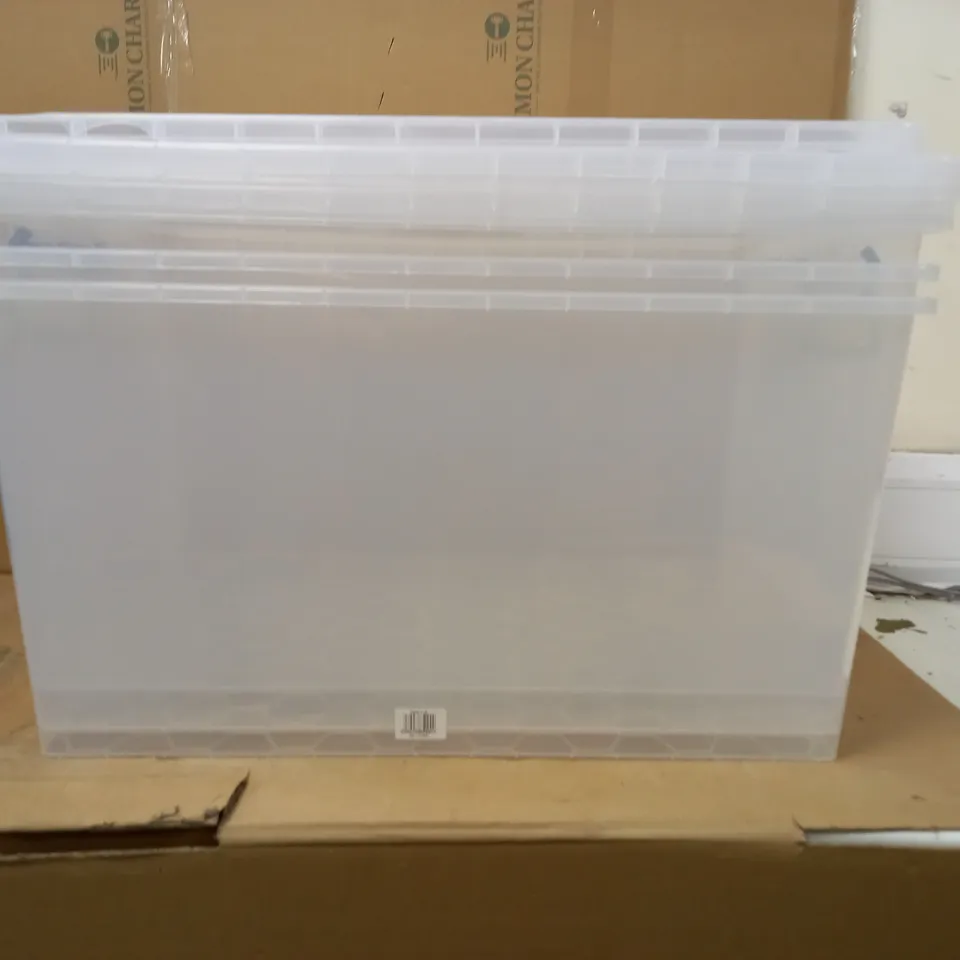 REALLY USEFUL PRODUCTS 83 LITRE BOX, NESTABLE CLEAR, PACK OF 3