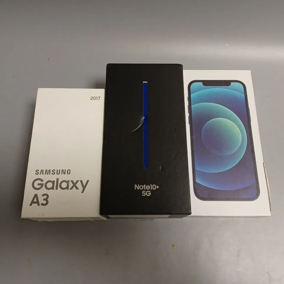 LARGE QUANTITY OF EMPTY PHONE BOXES FOR PHONES SUCH AS SAMSUNG GALAXY A3, SAMSUNG NOTE10+, APPLE IPHONE 12, ETC