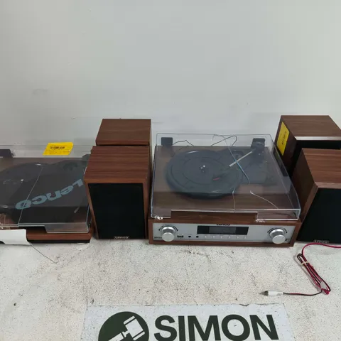 LOT OF 8 ASSORTED UNBOXED LENCO AUDIO ITEMS INCLUDES VARIOUS MODELS OF TURNTABLES WITH SPEAKERS