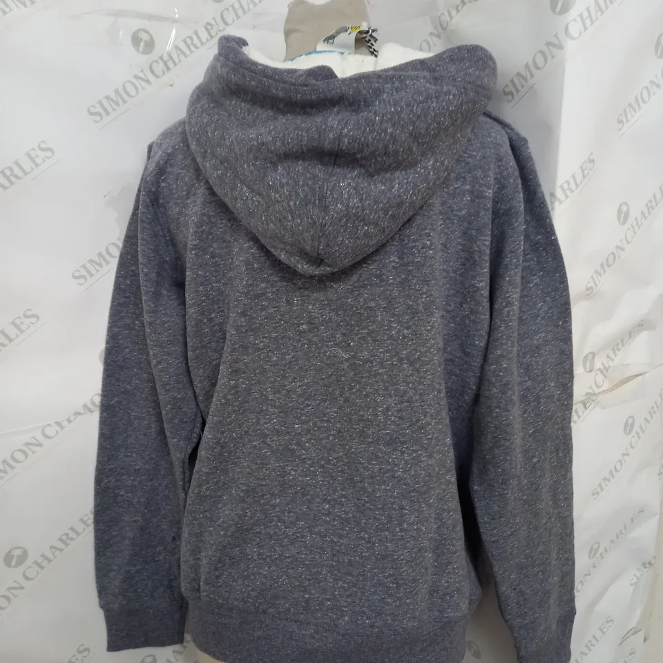 WEIRD FISH TAMI SNOW MARL BRANDED FULL ZIP HOODY IN NAVY SIZE 12