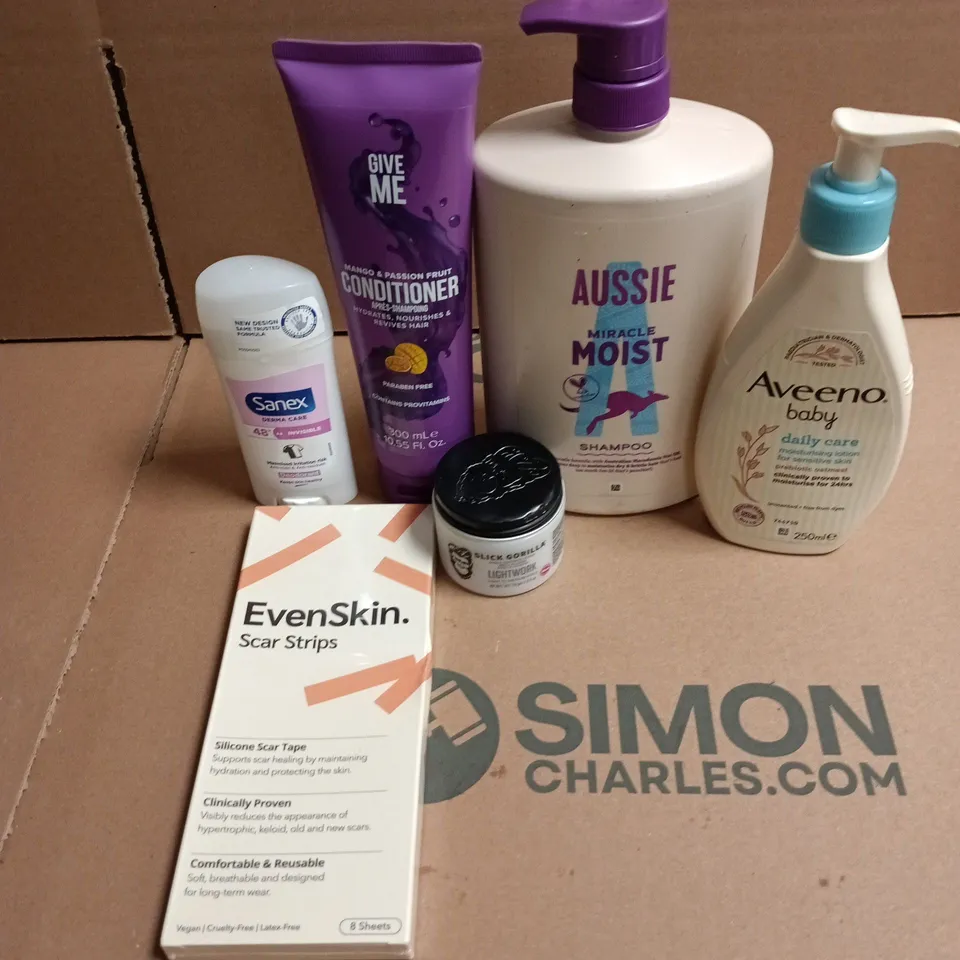 APPROXIMATEY 20 ASSORTED HEALTH AND BEAUTY PRODUCTS TO INCLUDE - SANEX STICK DEODORANT - AVEENO BABY MOISTURISING LOTION AND GIVE ME CONDITIONER
