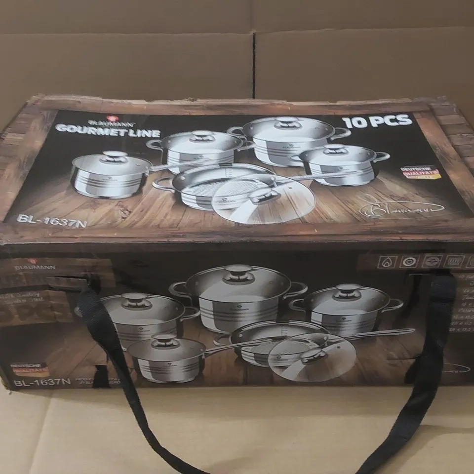 BOXED BLAUMANN COOKWARE SET - APPROXIMATELY 10PCS