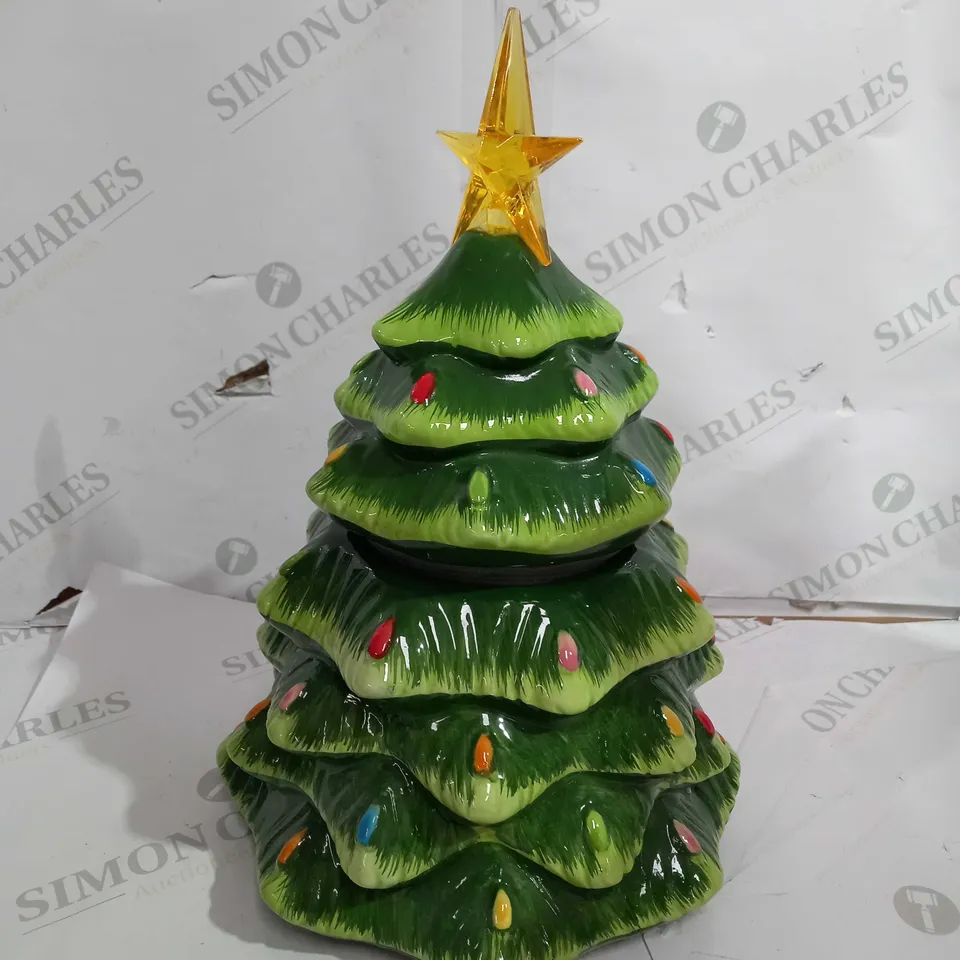 BOXED MR CHRISTMAS LIGHT UP NOSTALGIC TREE COOKIE JAR