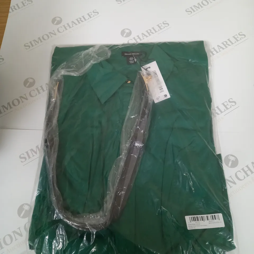 BAGGED KAREN MILLEN COTTON MAXI WOVEN SHIRT DRESS SIZE 6