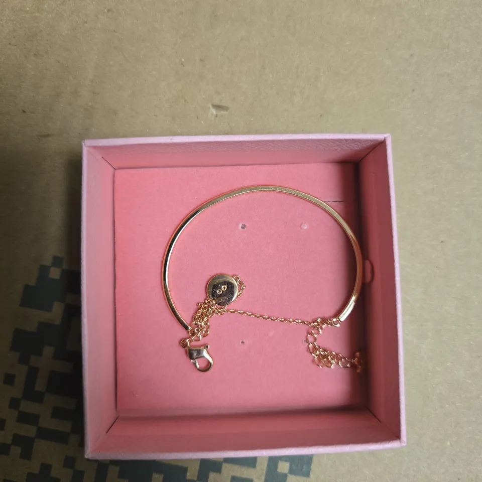 SWAROVSKI GOLD-TONE BRACELET WITH CHARM – WITH BLUE SWAROVSKI POUCH