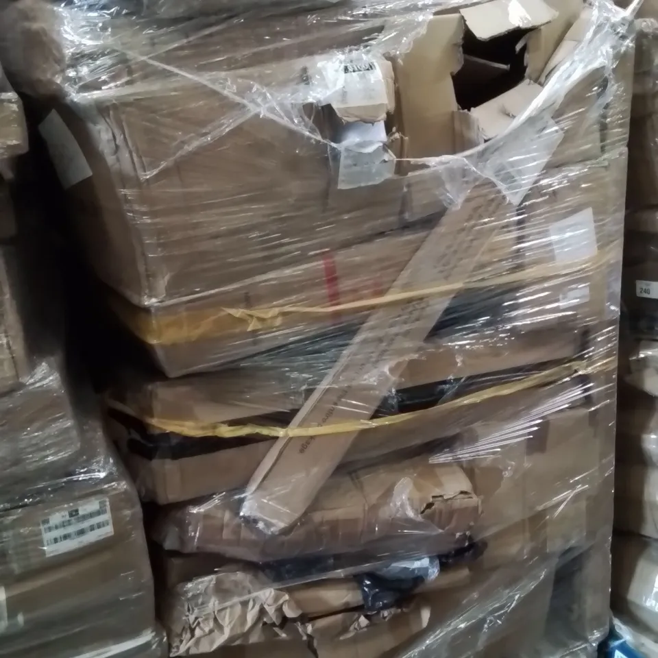 PALLET OF ASSORTED HOUSEHOLD GOODS AND PRODUCTS TO INCLUDE;TOILET BRUSH SET,SHOWER FAUCET,SHOE COVERS