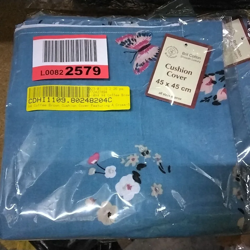 X4 BRITISH COTTON CUSHION COVER WITH FLORAL PATTERN SIZE: 45 X 45CM