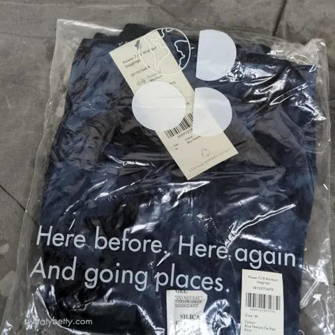 SWEAT BETTY LONDON POWER 7/8 WORKOUT LEGGINGS – BLUE TIE DYE PRINT, UK M 