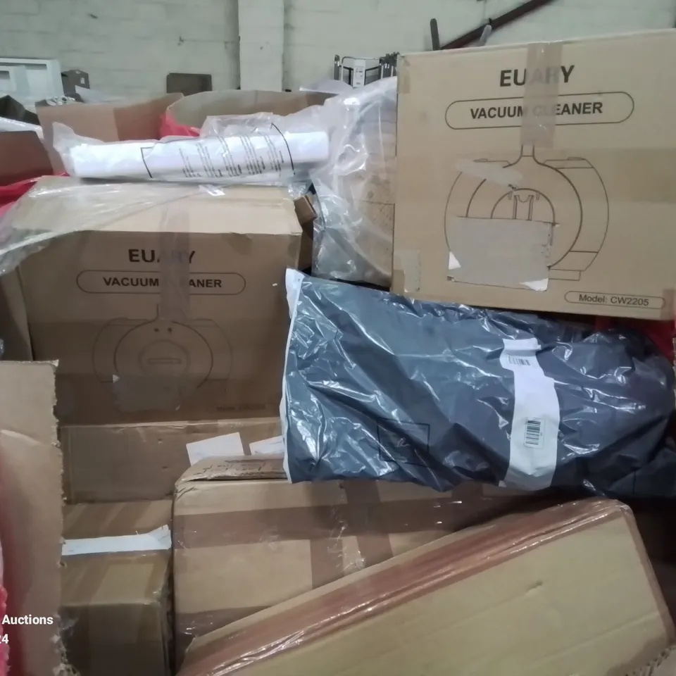 PALLET CONTAINING VARIOUS BOXED HOUSEHOLD ITEMS VACUUM CLEANERS ETC.