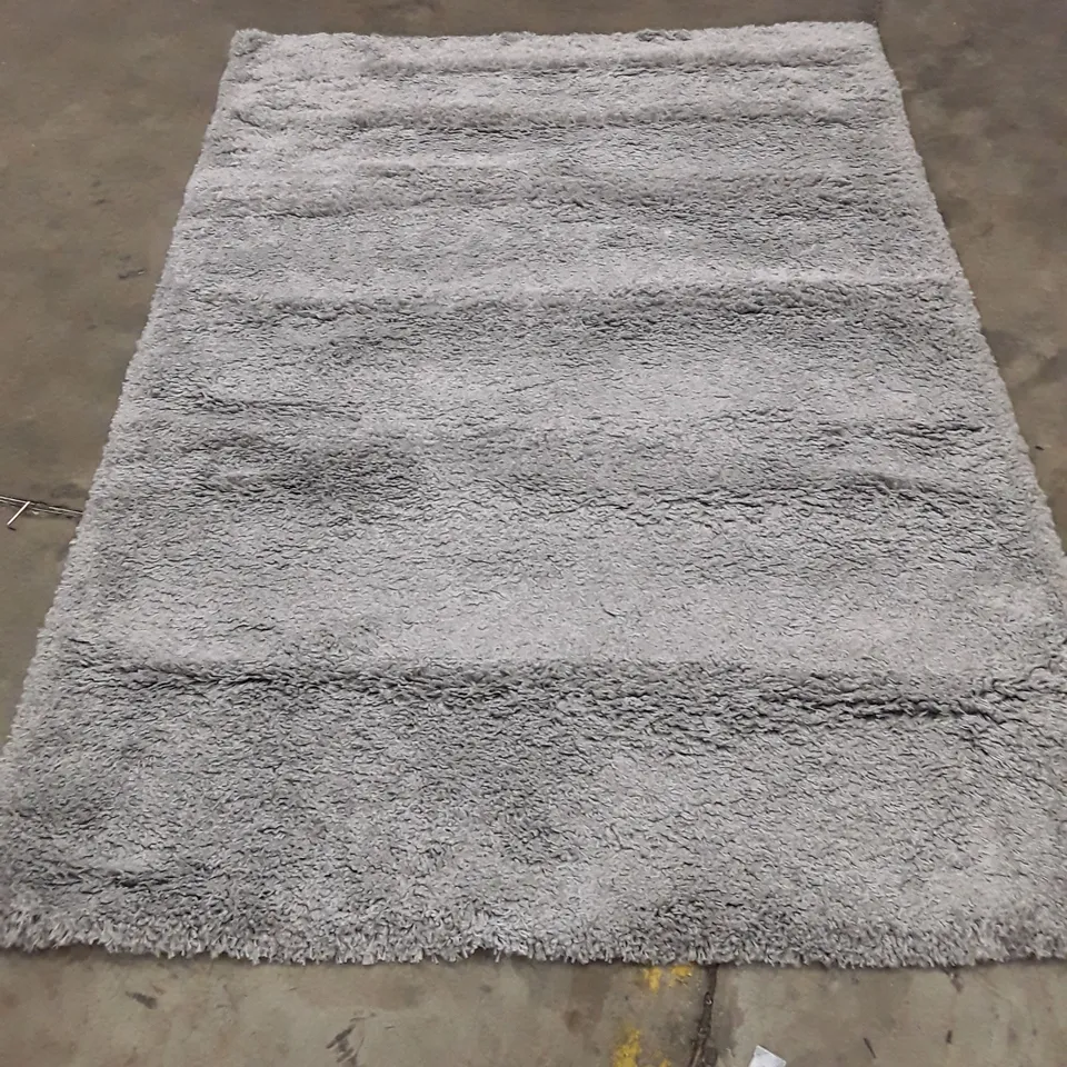 GREY SHAGGY RUG WITH DEEP PILE 235X165CM APPROXIMATELY