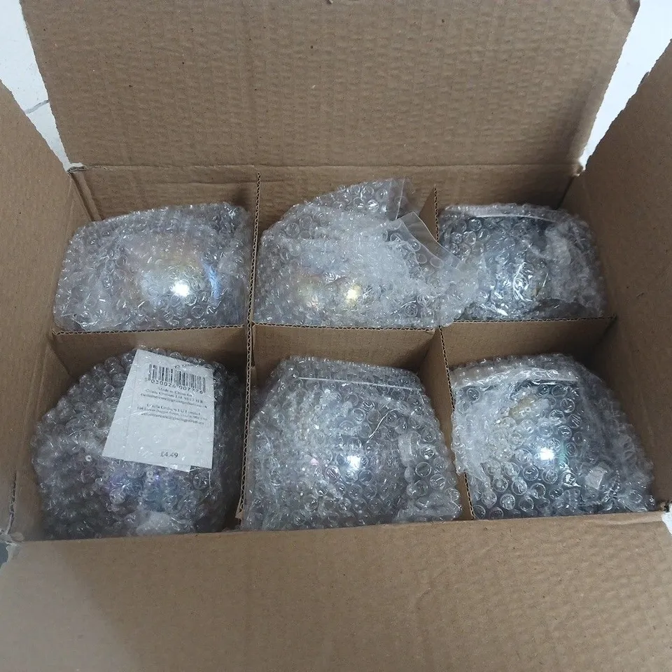 LOT OF 6 BRAND NEW GISELLA GRAHAM CLEAR SNOWFLAKE BAUBLE TREE DECORATIONS