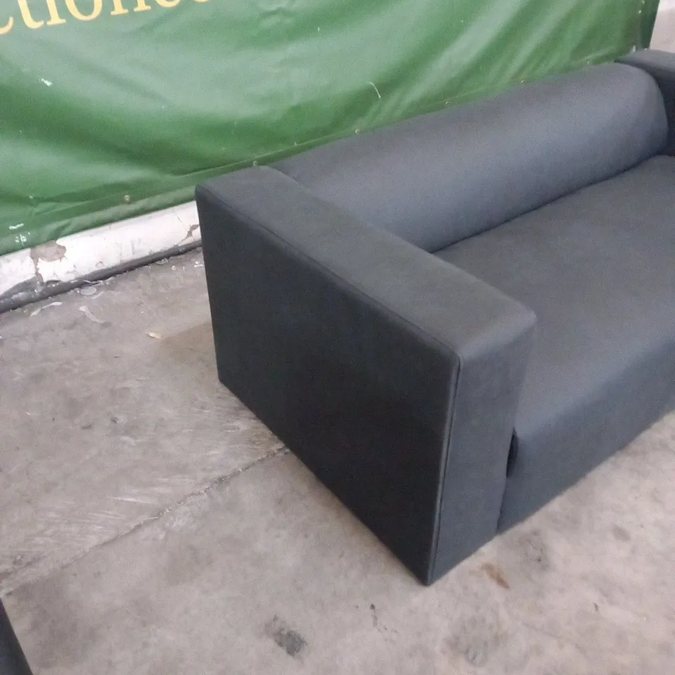 DESIGNER BLACK FABRIC TWO SEATER SOFA