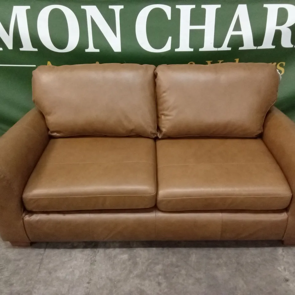 BAILEY 3 SEATER LEATHER SOFA - TAN RRP £879