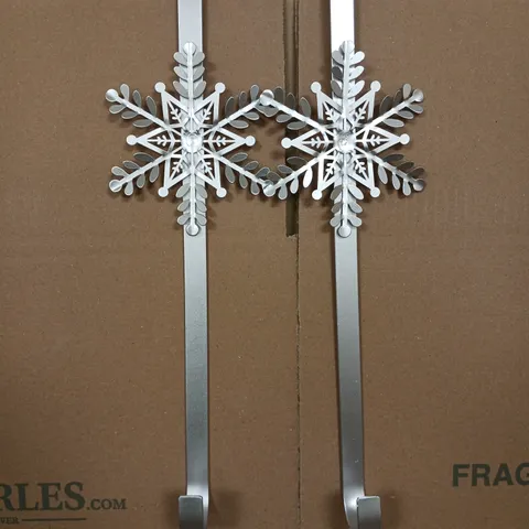 SET OF 2 SNOWFLAKE CHRISTMAS WREATH HANGERS