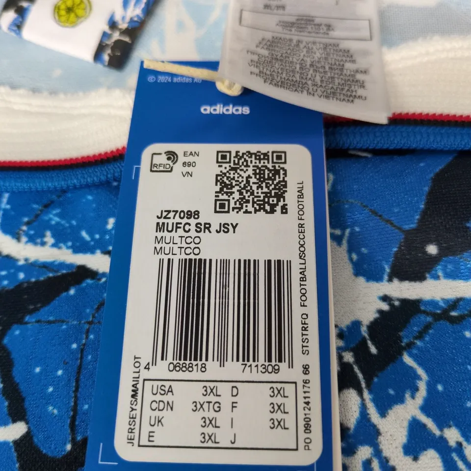 MANCHESTER UNITED ADIDAS STONE ROSES 3XL SHIRT WITH TAGS