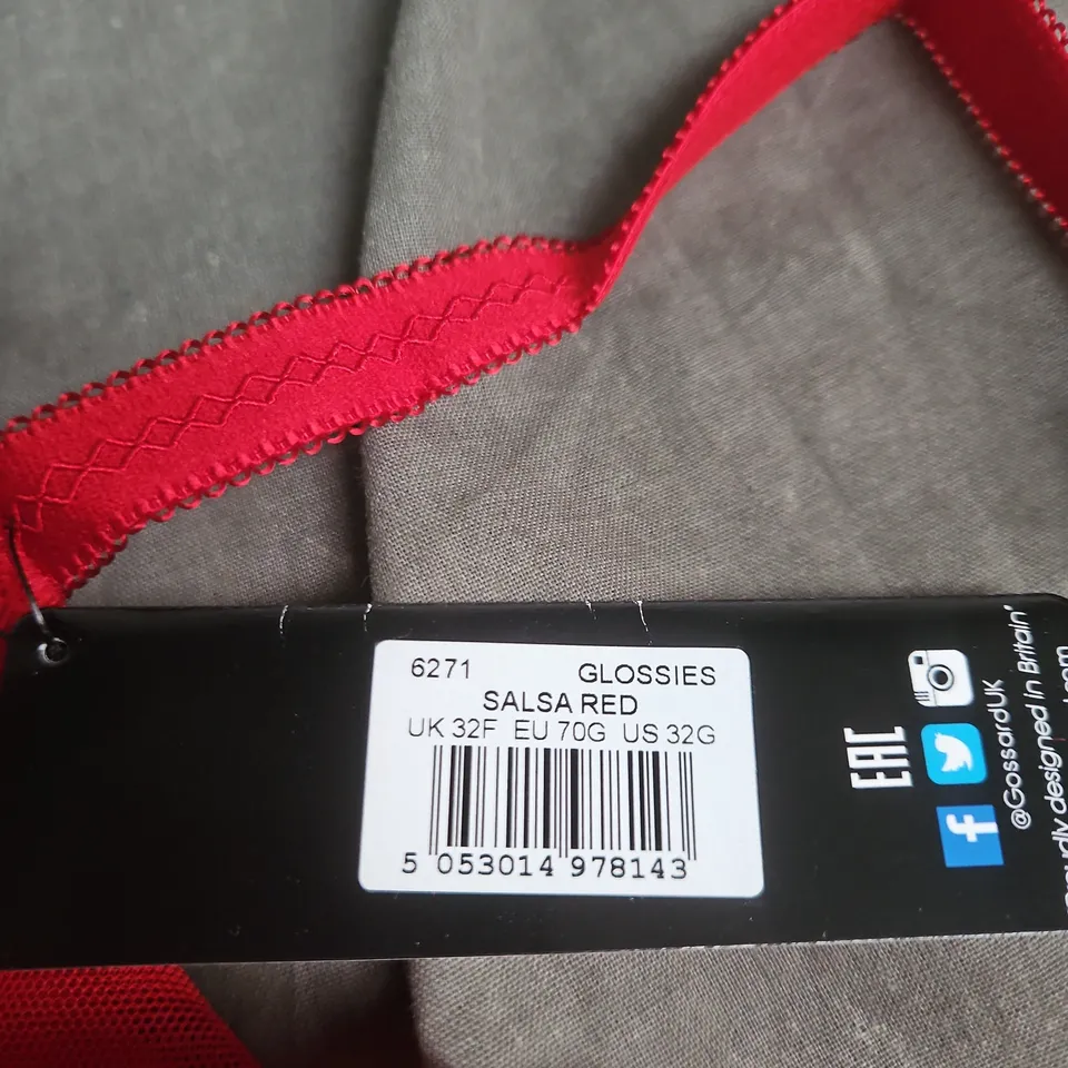GOSSARD GLOSSIES SALSA RED BRA – UK 32F (EU 70G; US 32G)