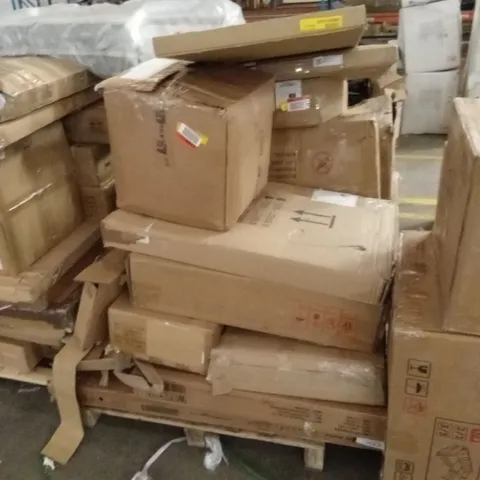 PALLET OF ASSORTED FLATPACK FURNITURE AND FURNITURE PARTS ETC