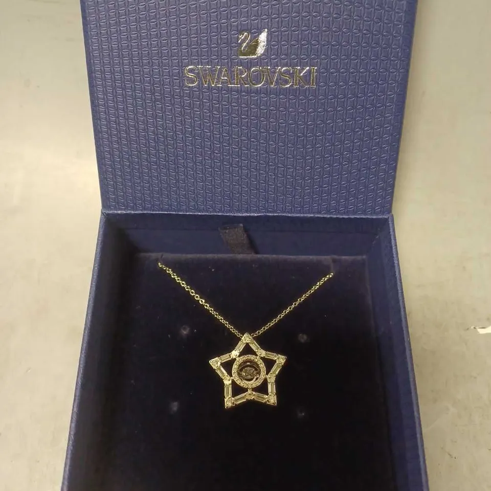 BOXED SWAROVSKI STAR SILVER PENDANT CHAIN NECKLACE 