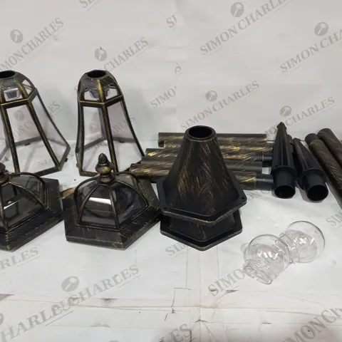 LUXFORM SET OF KENSINGTON SOLAR POWERED LAMP POSTS