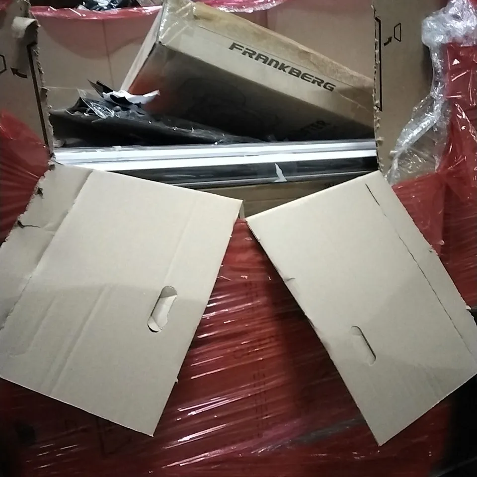 PALLET OF HOUSEHOLD ITEMS TO INCLUDE SCRIB3D,CLOTHES DRYER, COOLING FAN ASSEMBLY, SPINNING CHAIR AND OTHER ASSORTED ITEMS...