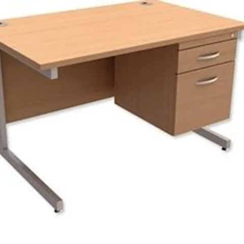 BEECHWOOD OFFICE DESK W/DRAWERS