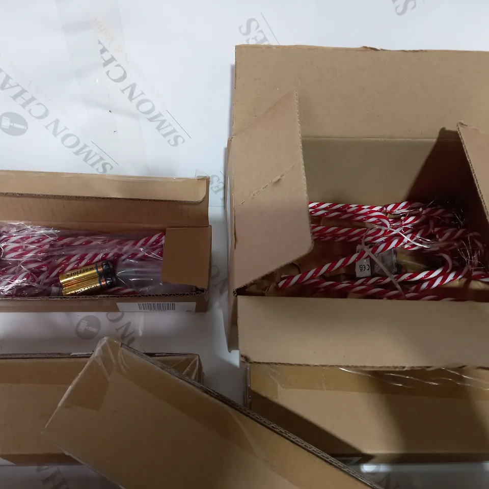 LOT OF APPROX 7 SANTA EXPRESS CANDY CANE LIGHT STRANDS